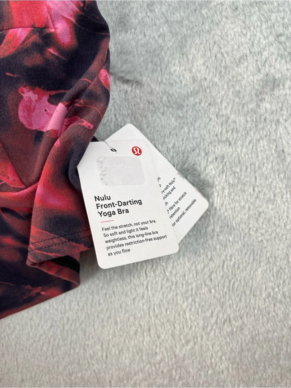 NWT Lululemon Nulu Front-Darting Yoga Bra Size 4 Pink Black Longline Soft